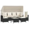 Vidaxl 5-Cz. Garden Lounge Set, Cushions, Black PE Rattan
