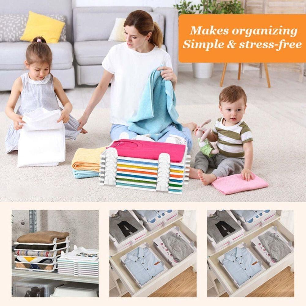 3pcs Stackable Lazy Folding Board Foldable Breathable T-Shirt Organizer Board Wrinkle-Free T-Shirt Stacker Closet Organization