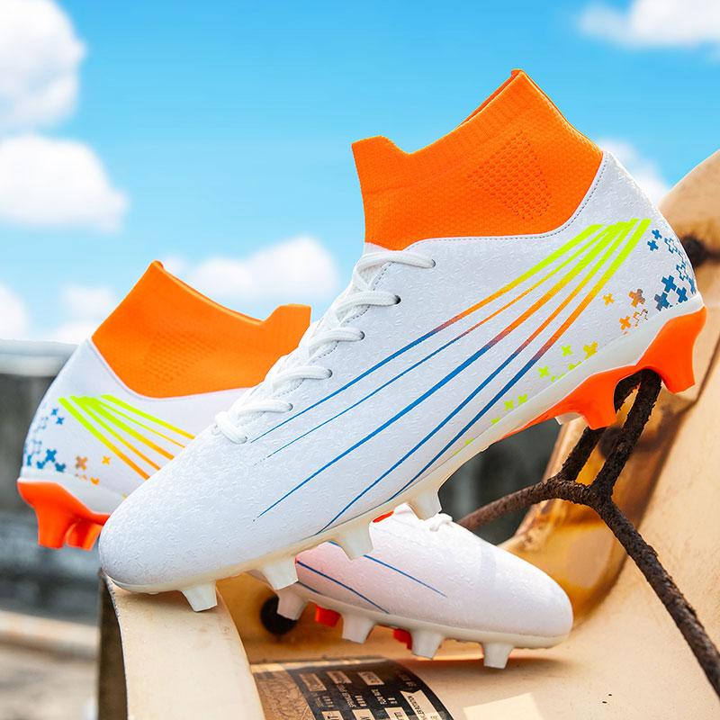 35-47 Men's High-top Socks Large Sizes of Long Nails Football Shoes Non-slip Wear-resistant TPR Artificial Corthiri Outdoor Children's Football Shoes
