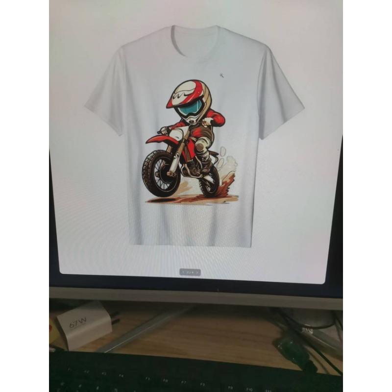 Boys Girls Muddy Track Motorcycle T-shirts Boys Fashion Trends Bottom Shirts See-through Casual Comfortable Boys Girls Best Gift