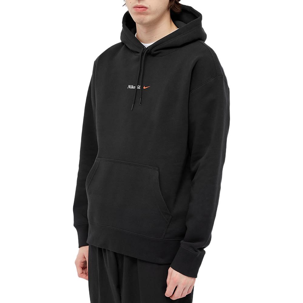 Nike Logo Print Drawstring Hoodie Men Hoodies Black DD2093-010