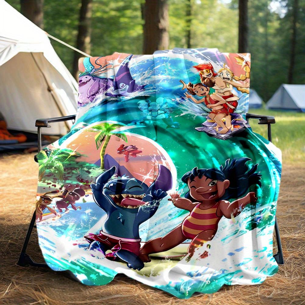 

1pc, Lilo & Stitch Blanket, Soft Throw for Home Decor, Gift Idea for Family and Friend, Living Room, Travel, Camping, Car Blankets, Beach, Office Naps 130x150cm