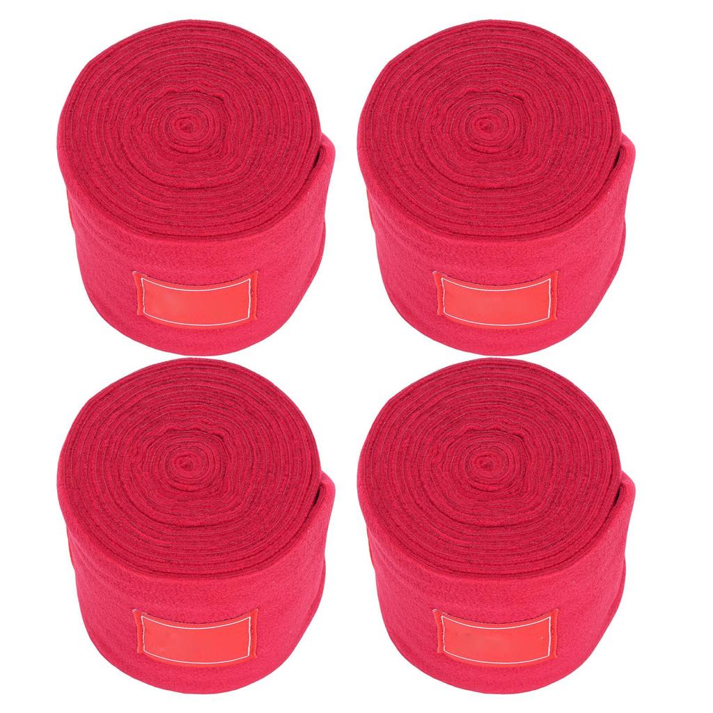 Horse Polo Leg Wraps Set of 4 Polyester Protective Bandage 10cm Width Thicken Lengthen Red