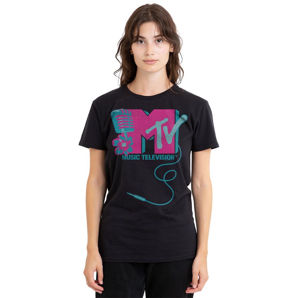 MTV Unisex Adult Microphone Logo T-Shirt