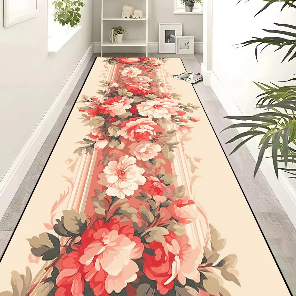 Covor modern 3D cu Flori pentru hol Covor lung de lux pentru hol Covoraș Decor Acasă pentru Scări Coridor Alee Scări