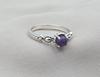 925 Sterling Silver Amethyst Ring, Minimalist Stackable Gemstone Jewelry