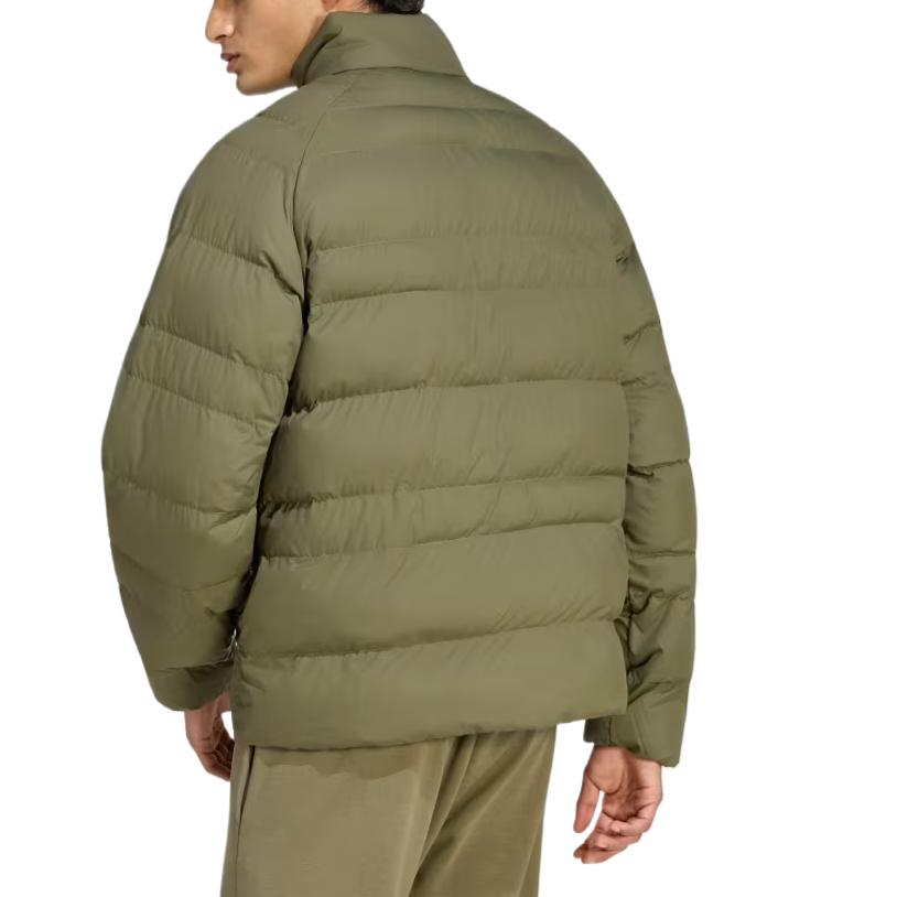 Adidas Puffer Jackets Men's Olive Green Hooded (Non-detachable)