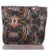 Beach Bag with Zebra and Chain Pattern and Zipper