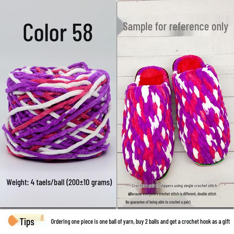 Plush Wool Yarn for Hand-Knitted Crochet Shoes & Slippers