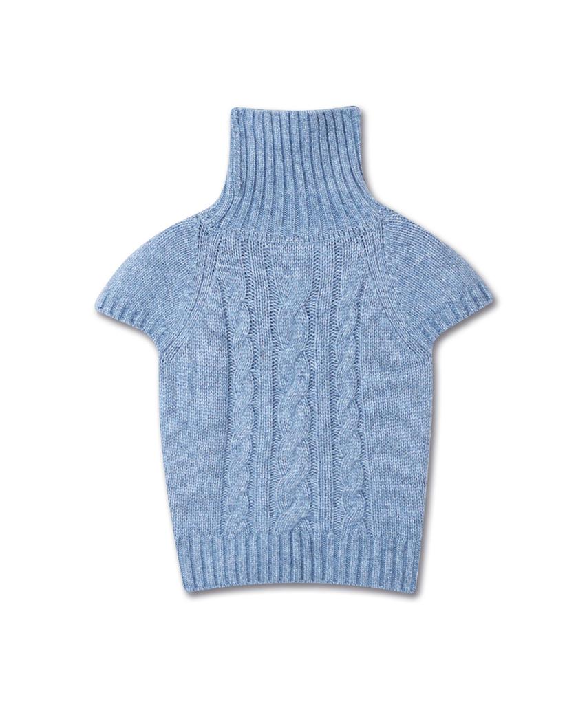 Michikoleondeonkosino Turtleneck Cable Wool Knit Muted Blue