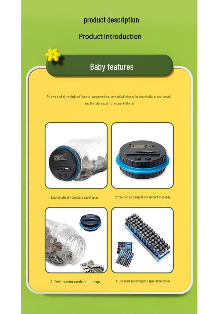 Smart Electronic Piggy Bank: Large Counting Coin Jar for Kids
