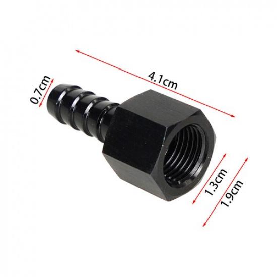 2pcs Fitting Hose End Straight 3/8" Barb to 6 AN Female Swivel Aluminum Anodize