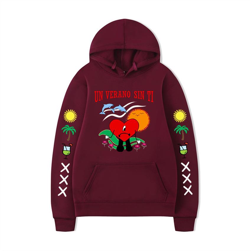 Un Verano Sin Ti Hoodie Bad Bunny Hooded Print Sweater Men And Women