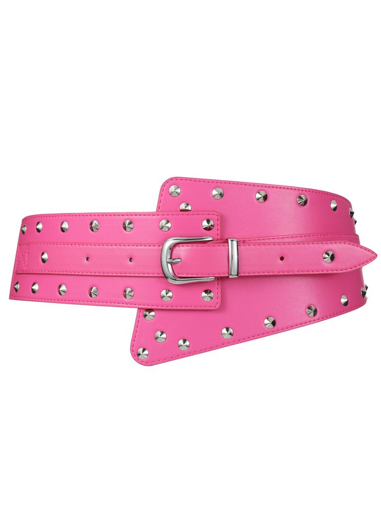 Vintage Belt Rivet Women'S Dress Shirt Decoration Elastic Elastic Extra Wide Waist Seal Belt