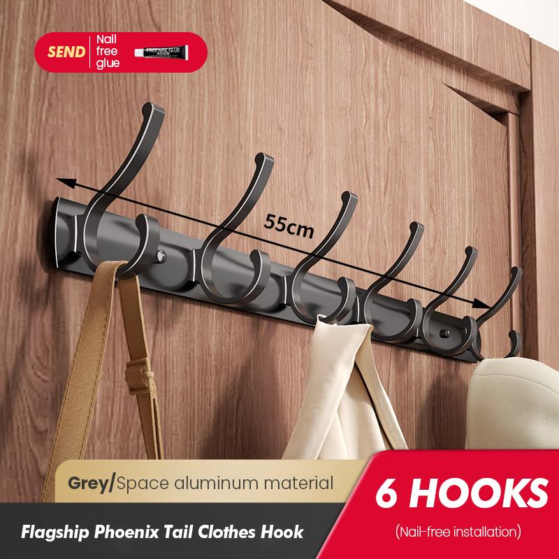 Nástěnný závěsný věšák na oblečení s vysokou nosností do ložnice, šatny bez vrtání děr