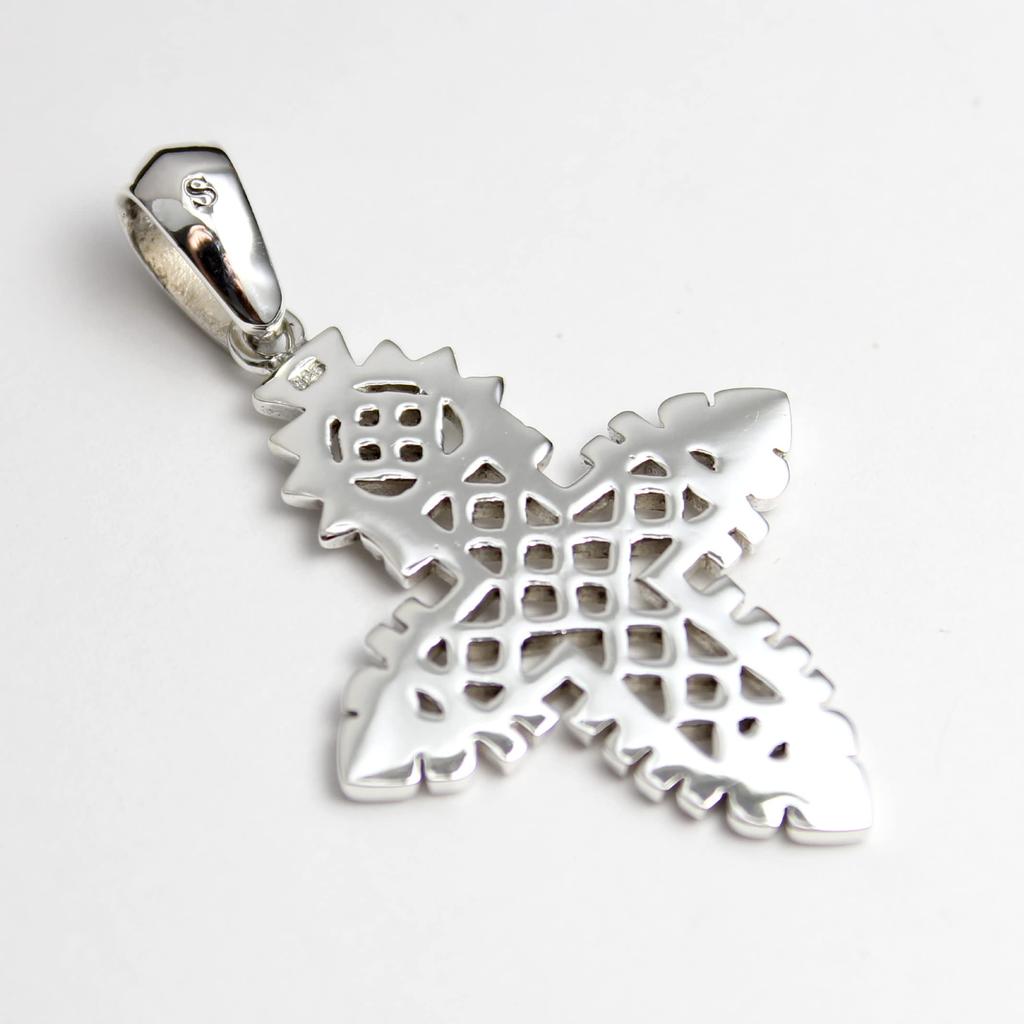 African Ethiopian Cross Silver Pendant for Men and Women