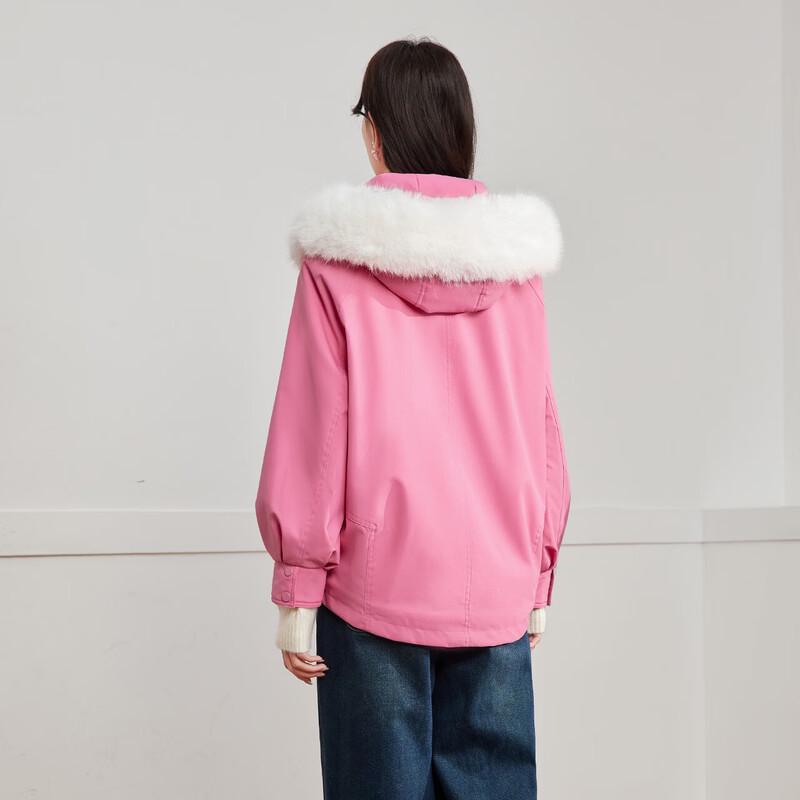 IEF Damen Warme Koreanischer Stil Arbeitskleidung Kapuzenjacke