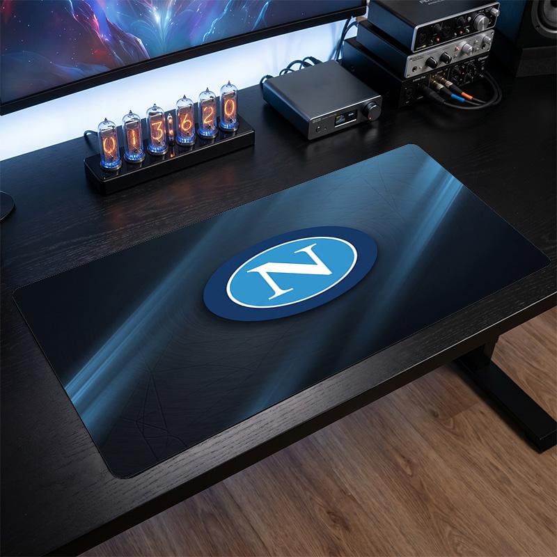Napoli FC Theme Pattern Mouse Pad, Soccer Logo Design XXL Gaming Desk Mat Non-Slip Computer Mouse Pad