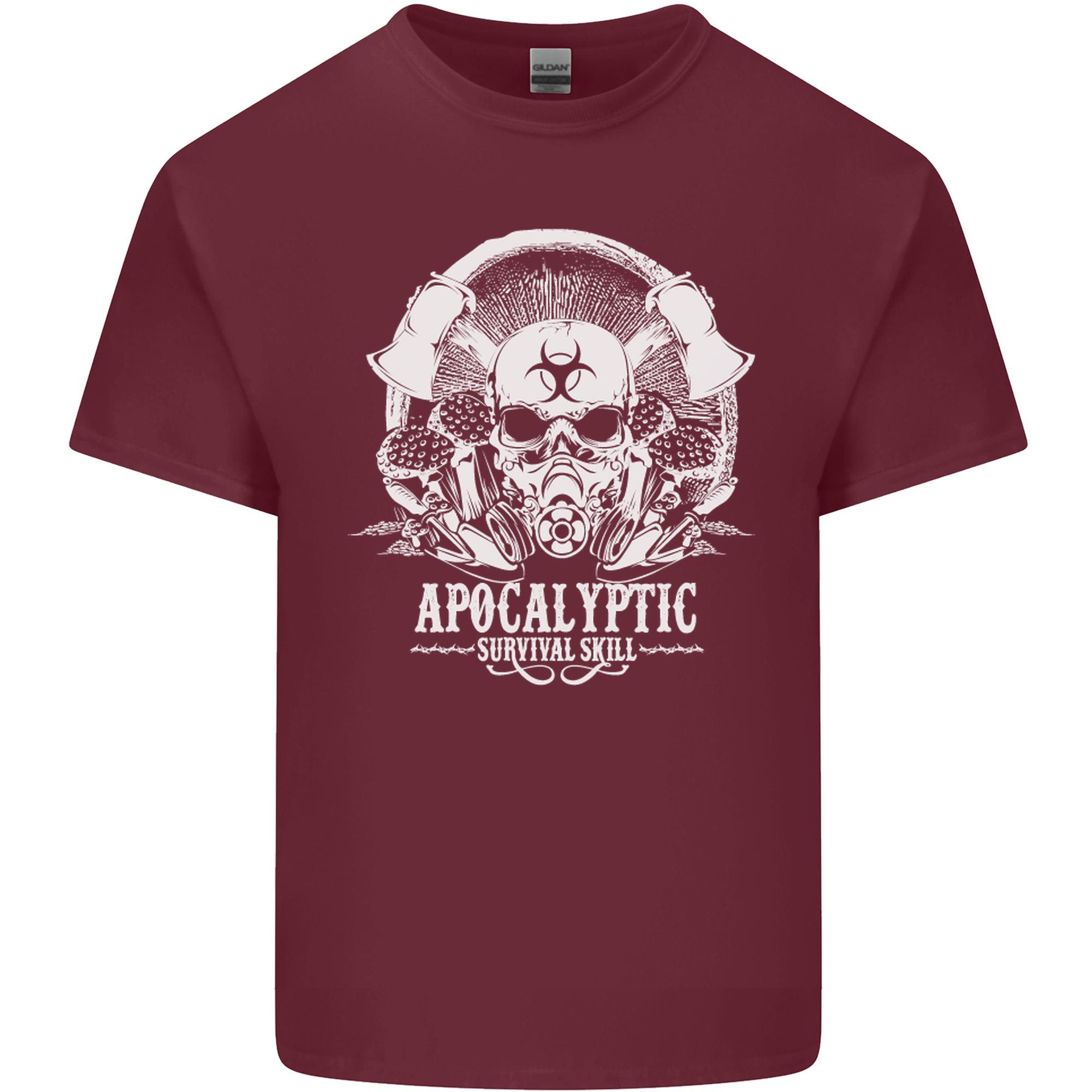 Apocalyptic Survival Skill Skull Gaming Unisexs Light Cotton TShirt S