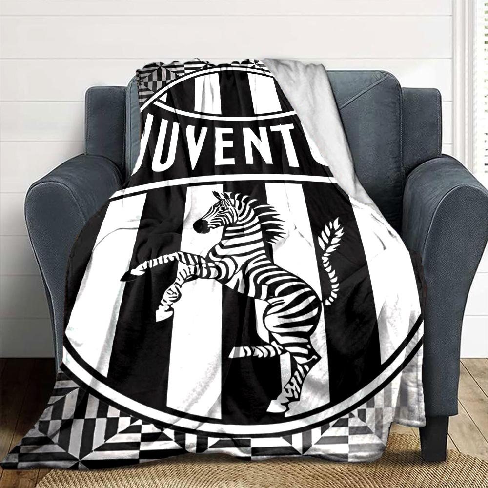 Juventus FC Druck Flanelldecke Hohe Qualität Warm Bequem Decke für Alle Jahreszeiten Perfekt für Geschenke Heimdekoration
