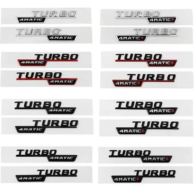 Lot de 2 autocollants en ABS pour garde-boue de voiture Turbo 4MATIC, emblème de logo pour A45 C117 CLA 35 45 GLA45 X247 GLE53, accessoires