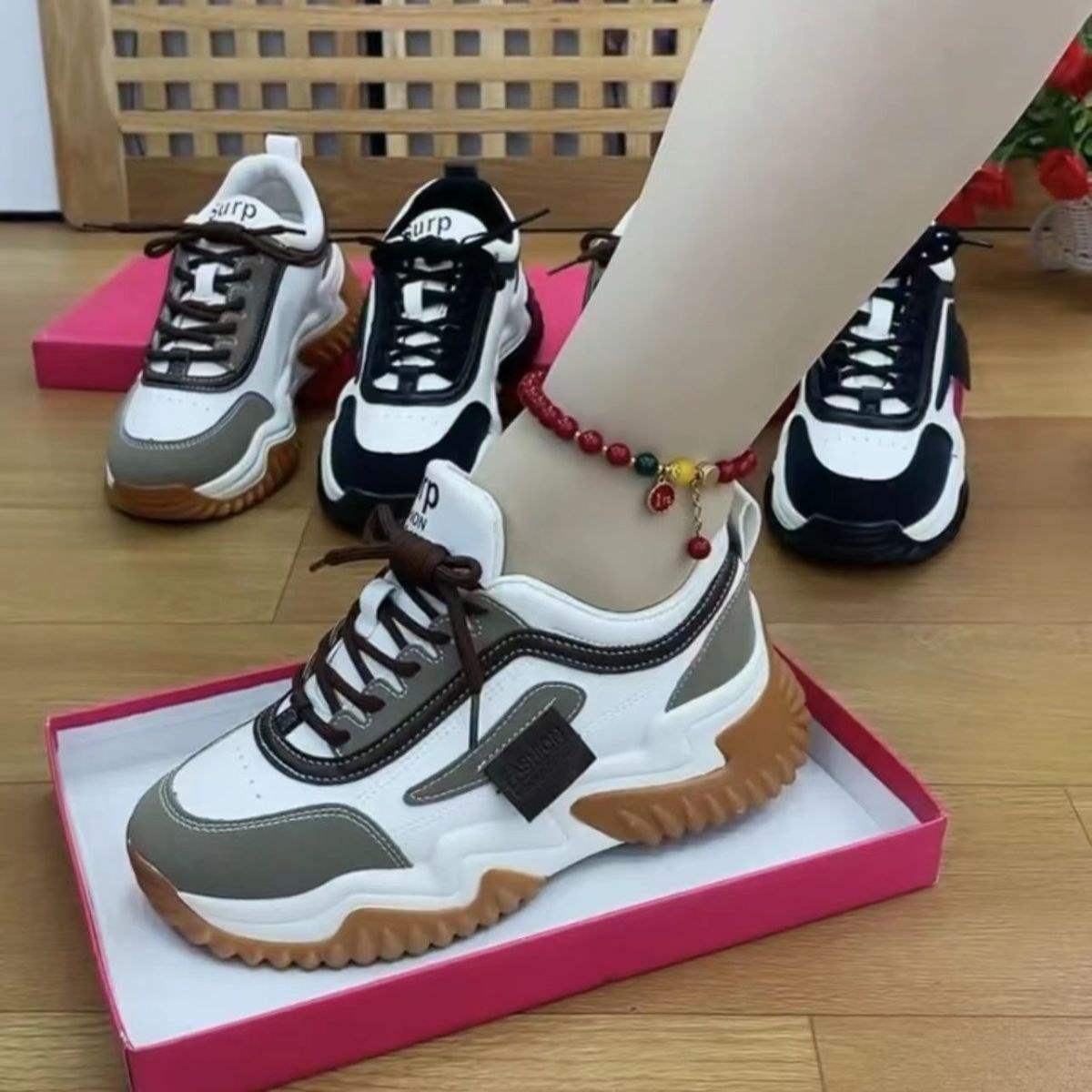 

Женские кроссовки «папины кроссовки» новые бархатные кроссовки, популярные в интернете, платформа, ins, модные кроссовки, показывающие маленький размер, нескользящие кроссовки для бега 35