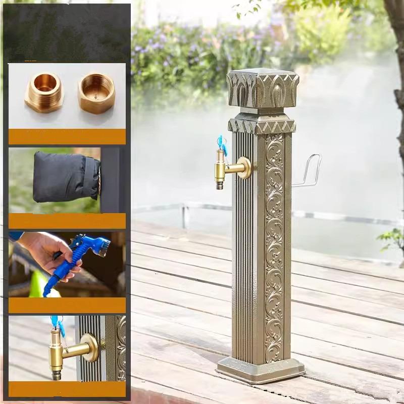 Tuqiu Antique Garden Faucet Red Bronze Outdoor Faucet Black Outdoor Stand Faucet Outdoor Mixer Column Tap Single Cold