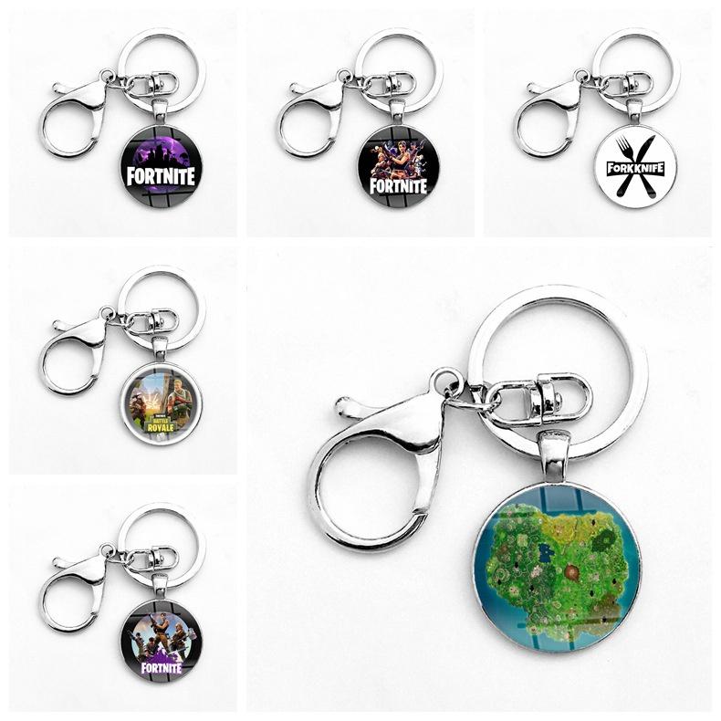 Cabochon Printing Laser Keychain Stainless Steel Key Holder Ring Key