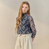 EThnic Lace Sheer Mockneck T shirT zf05qT601na