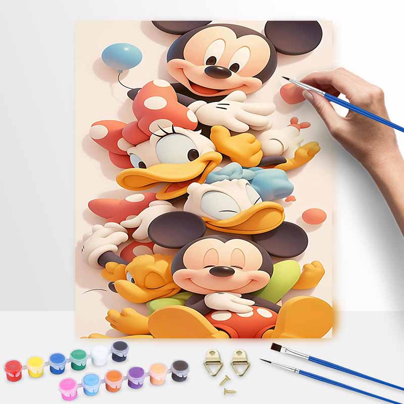 Disney animation digital oil painting Mickey Mouse Friends diy handpainted coloring painting home decoration wall art gift set 130