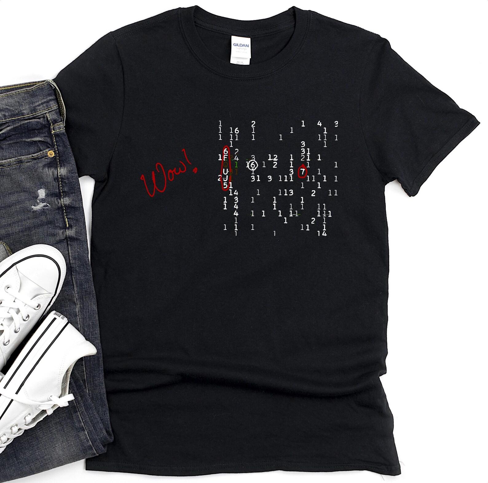 WOW! 6EQUJ5 Cosmic Extraterrestrial Signal T-Shirt | Astronomy Tee L