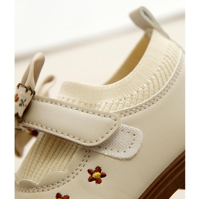 New Autumn and Winter Girls Bow Comfortable and Fashionable Soft-soled Leather Shoes