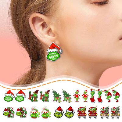 Christmas Cute Cartoon Grin-ch Earrings Gift For Women Girl Birthday/Valentine's Day/Anniversary