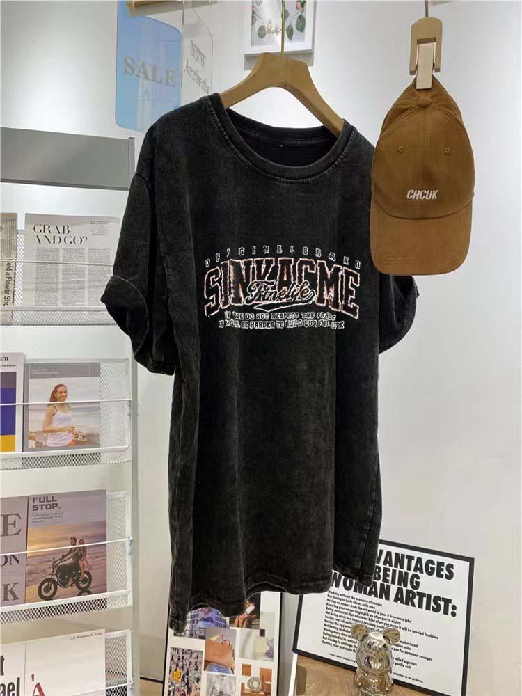 Distressed High Street Print Short Sleeve Pure Cotton Women's T-shirt – Summer 2025 National Tide Collection