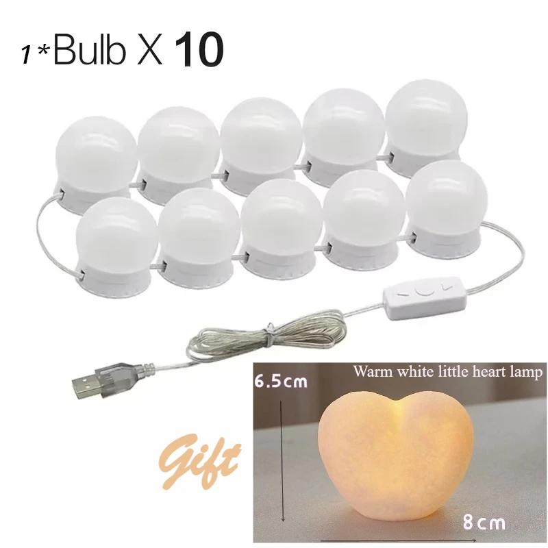 Mirror Light Bulbs Vanity Light USB Power Bathroom Dressing Table Lighting Dimmable LED Vanity Light For Makeup Mirror LED Light
