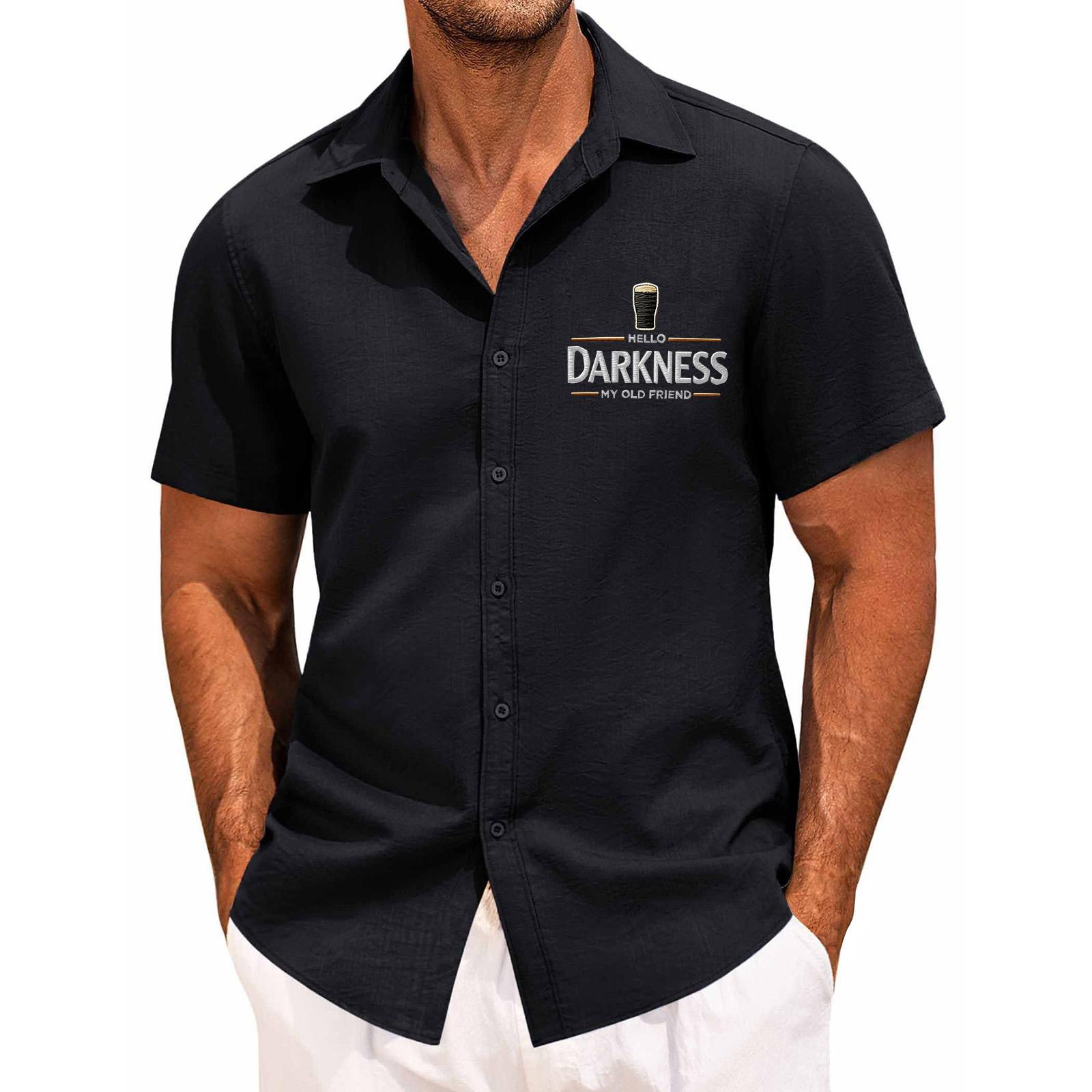 

Men s Print Loose Button-Down Collar Short-Sleeved Shirt Men s Casual Fashion Short-Sleeve Shirt XXXXL чорний