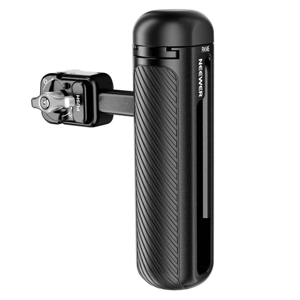 NEEWER Side Handle Grip for Smartphones with Quick Release Cap and Cold Smartphone Stabilizer Side Handle for Video Rig Compatible with iPhone 16 Pro