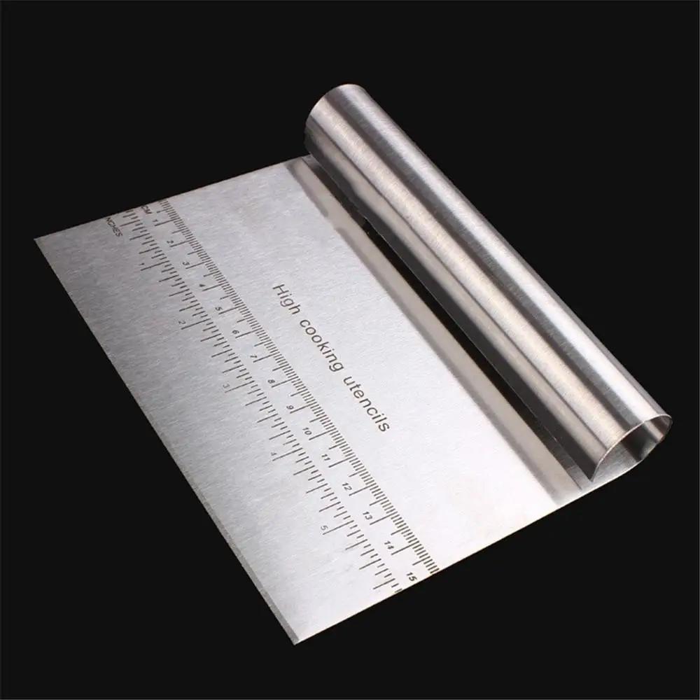 

Stainless Steel Pastry Cutter with Scale Ruler Pizza Dough Scraper Kitchen Cake Baking Tool 1pc