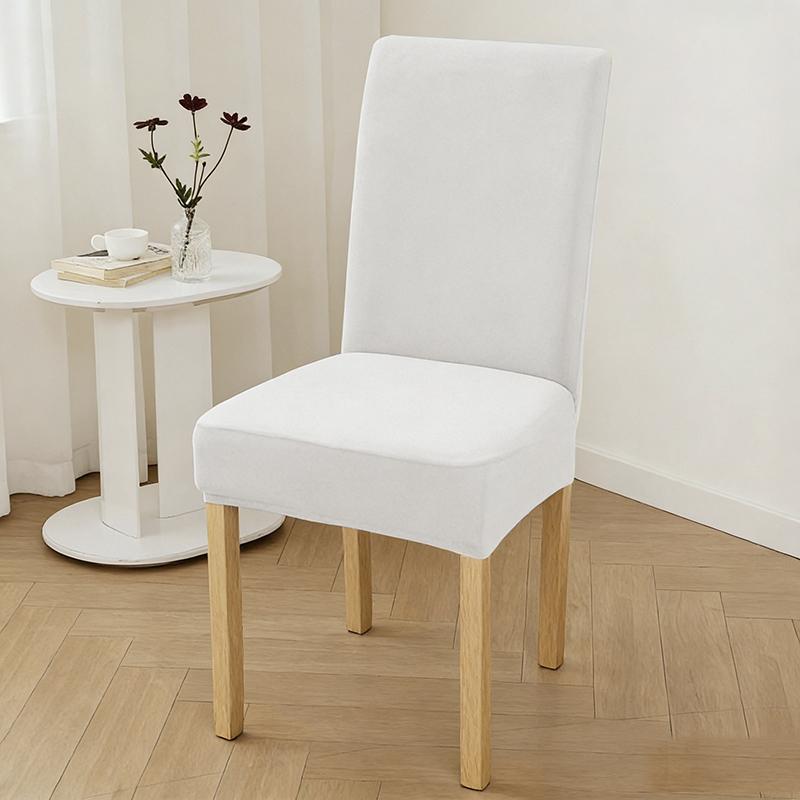Velvet Dining Chair Cover Dustproof Elastic Soft Chair Seat Cover Slipcover Suitable for Living Room Home Decor Office 1PC