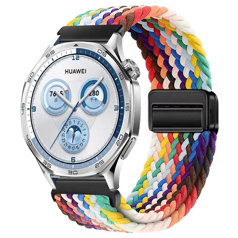 22mm 20mm Braided Nylon Strap For Huawei Watch GT5-4-3-2 Pro 46mm Samsung Watch 7/6/5/4 Magnetic Bracelet For Amazfit GTR4 Band