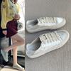 2024 Spring Autumn Flat Bottom White  Silk Spanish Niche Canva Women's Single Shoes Sport Casual Shoes Rubber Materia