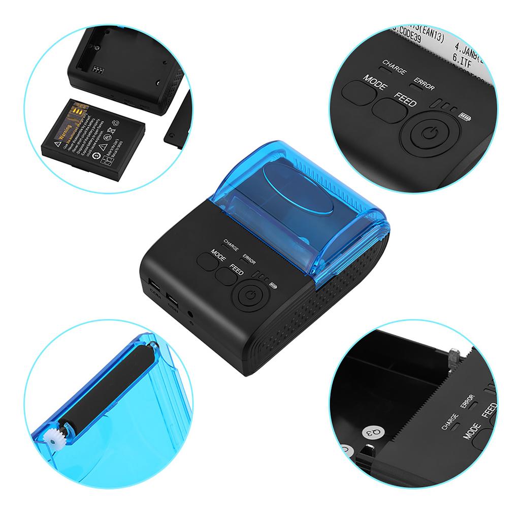 58mm Mini Portable Bluetooth 4.0 Thermal Receipt Printer POS/ESC/STAR for Android Receipt Printer USB Bluetooth Thermal Printer