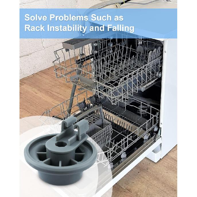 611475 Dishwasher Lower Dishrack Wheel Assembly - gray, Fit for Bosch Replace #bsh-00611475 1559847 AH3477735 AH8727387 4 Pack