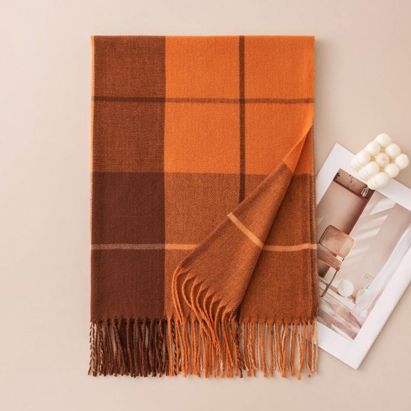Womens Winter Plaid Scarf With Tassels Long Knitted Wrap Shawl Office Chic Casual Wear