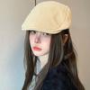 Suede retro duck tongue forward hat autumn and winter American versatile duck tongue beret shows a small face and wears a painter hat