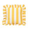 Stylish Square Pillow Cover With Ruffled Trim and Striped Pattern Design Throw Cushion Case For Sofa Bedroom Decors