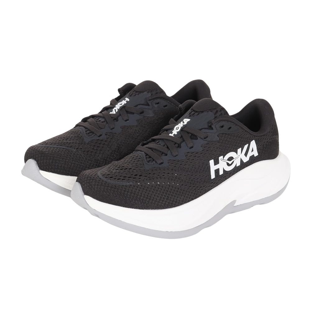HOKA Rincon 4 Wide Running Size Black and Shoes, Women's, 25.0, White, 1155133-BWHT