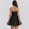Sommer Frauen Wrap Brüste Sexy Backless Schlank A-linie Swing Kurzes Kleid Frau