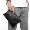 Wrist Bag for Men Large Capacity Soft Leather Clutch Bag 29x2x19cm Black Stylish Envelope Design