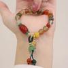 Chinese Style Colorful Beaded Bracelet For Women Vintage Natural Stone Ethnic Handmade Chain Hand Rope Bracelet Jewelry Gift